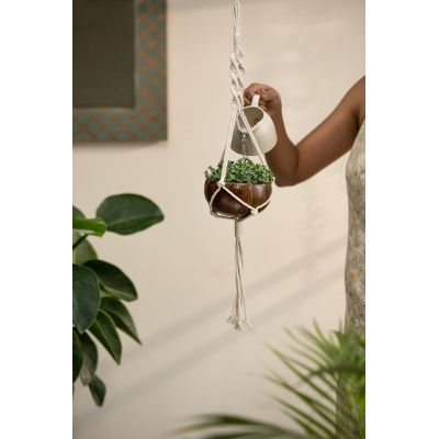Thenga: Coconut Shell Planter with Macrame Hanger