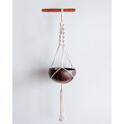 Thenga: Coconut Shell Planter with Macrame Hanger