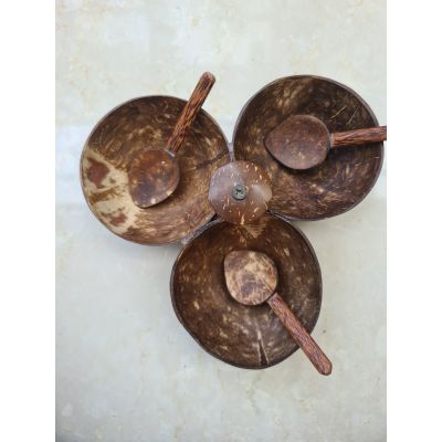 Thenga: Bowl Serving Set with Spoons - Pack of 3