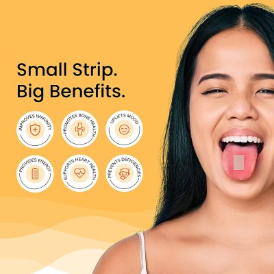 Wellbeing Nutrition: Combo of Essential Vitamins Melts D3 + B12 - 30 +30 oral strips