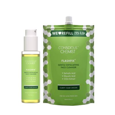 Conscious Chemist: Salicylic Acid Face Wash For Oily Acne Prone Skin with Glycolic Acid & CICA Extrac For Glowing & Radiant Skin -Super Saver Pack