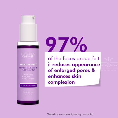 Conscious Chemist: Pore Refining Brightening Face Wash with Niacinamide, BlueBerry & AcaiBerry Extracts -Super Saver Packl