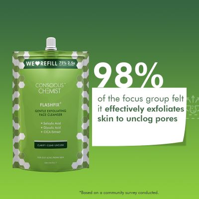 Conscious Chemist: Salicylic Acid Face Wash For Oily Acne Prone Skin with Glycolic Acid & CICA Extrac For Glowing & Radiant Skin -Super Saver Pack