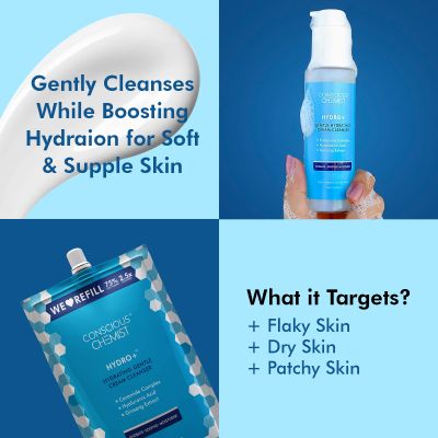 Conscious Chemist: Gentle Hydrating Face Wash For Dry Skin with Hyaluronic Acid and Ceramides Treats Dull & Dehydrated Skin - Super Saver Pack