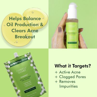 Conscious Chemist: Salicylic Acid Face Wash For Oily Acne Prone Skin with Glycolic Acid & CICA Extrac For Glowing & Radiant Skin -Super Saver Pack