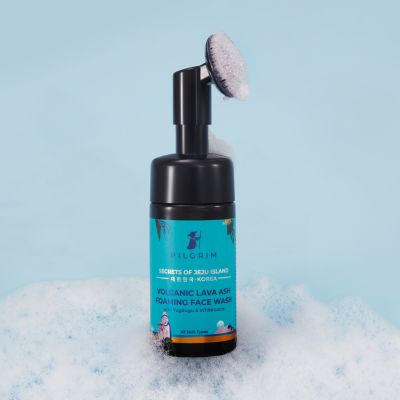 Pilgrim: Volcanic Lava Ash Foaming Face Wash with Built In Brush - 120ml