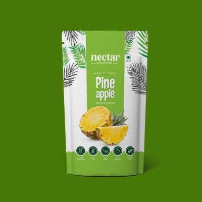 Nectar Superfoods: Freeze Dried Pineapple Slices - 20gm