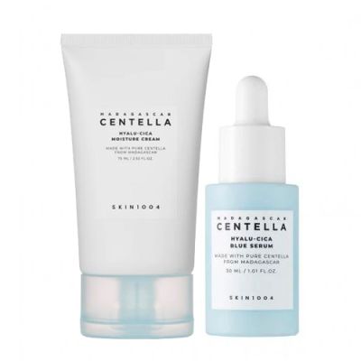 SKIN1004: Madagascar Centella Hyalu-Cica Moisture Cream - 75ml & Blue Serum - 30ml