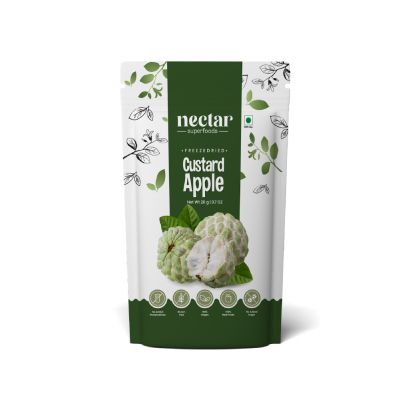 Nectar Superfoods: Freeze Dried Custard Apple Cubes - 20gm