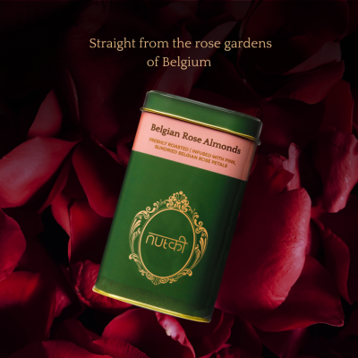 Nutki: Belgian Rose Almonds - Tin - 150gm