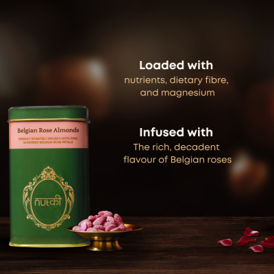 Nutki: Belgian Rose Almonds - Tin - 150gm