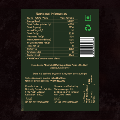 Nutki: Belgian Rose Almonds - Tin - 150gm