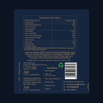 Nutki: French Onion Makhana - Tin - 50gm