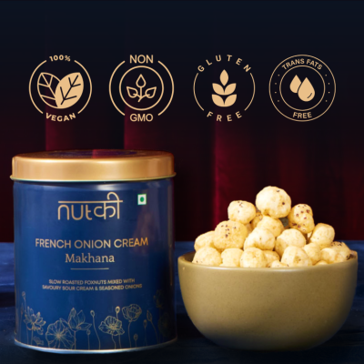 Nutki: French Onion Makhana - Tin - 50gm