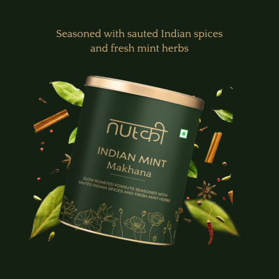 Nutki: Indian Mint Makhana - Tin - 50gm