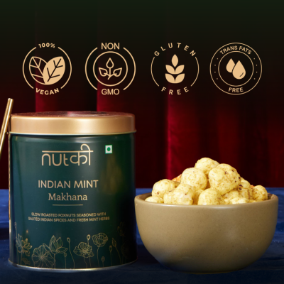 Nutki: Indian Mint Makhana - Tin - 50gm