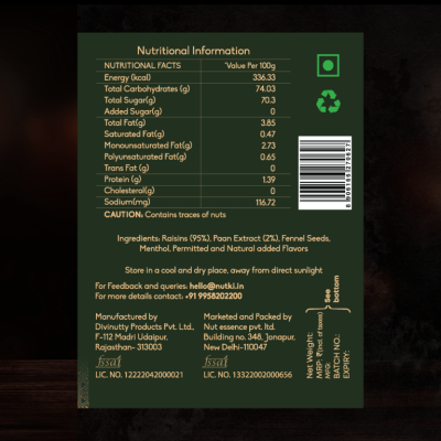 Nutki: Shahi Paan Raisin - Tin - 150gm