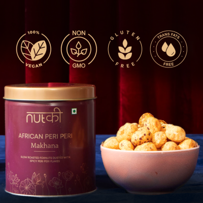 Nutki: African Peri Peri Makhana - Tin - 50gm