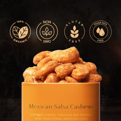Nutki: Mexican Salsa Cashews - Tin - 150gm
