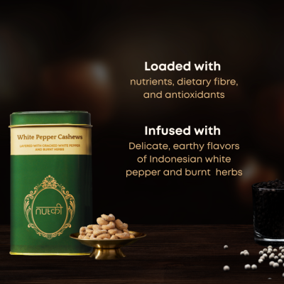 Nutki: White Pepper Cashew - Tin - 150gm