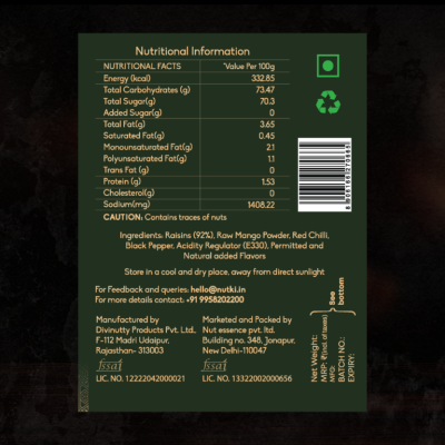 Nutki: Anardana Raisin - Tin - 150gm