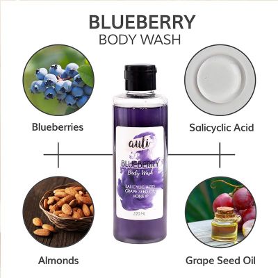 AULI: Cooling Blueberry Body Wash - 220ml