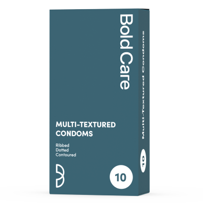 Bold Care: Multi-Textured Condoms - Ribbed, Dotted & Contoured - Pack Of 10