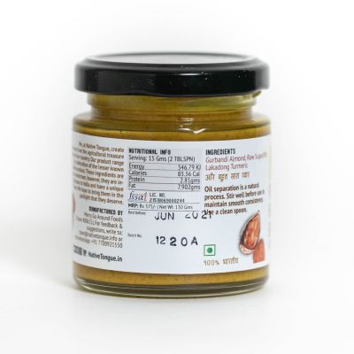 Native Tongue: Golden Almond Butter with Lakadong Turmeric - 130gm