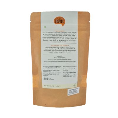 I say organic: Roasted Salted Peanuts - 100g - Pack of 3
