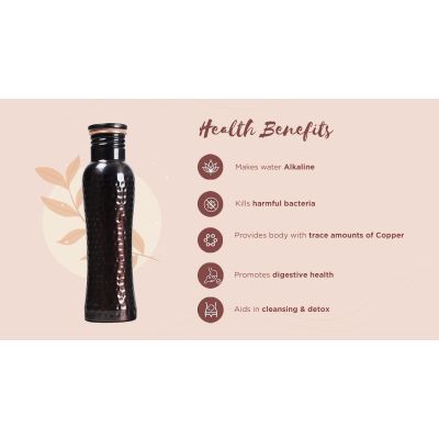 Sarveda: Sarveda Curved Vintage Hammered Water Bottle - 1 Litre
