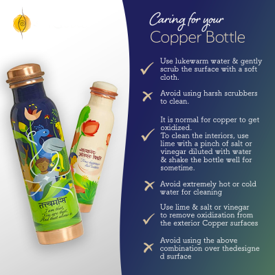 Sarveda: Copper Water Bottle | Tattvamasi - 1 Litre