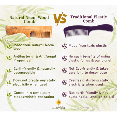 Sarveda: NeemWood Comb - Pocket Size