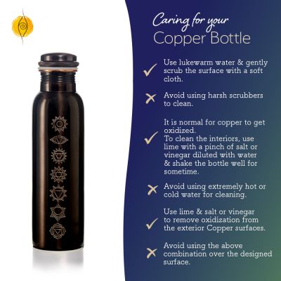 Sarveda: Sarveda 7 Chakra Vintage Copper Water Bottle - 1 Litre