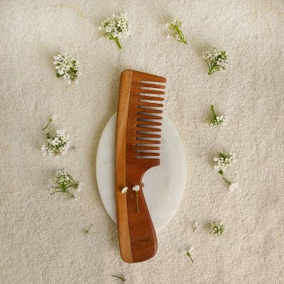 Sarveda: NeemWood Comb Combo of 3 - Straight - Handle & Pocket Size