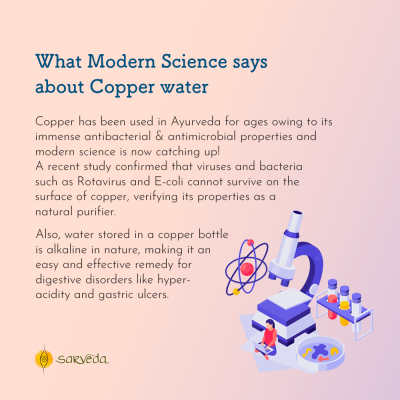 Sarveda: Copper Water Bottle with Cleaning Brush - Tattvamasi - 1 Litre