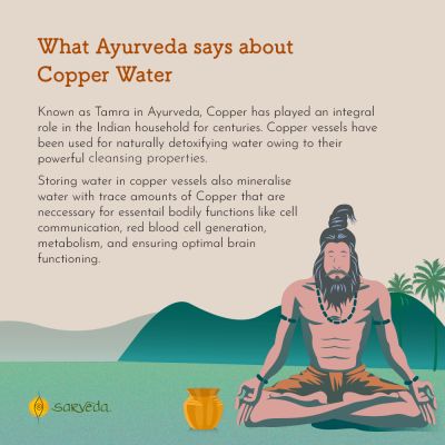 Sarveda: Sarveda 7 Chakra Vintage Copper Water Bottle with Cleaning Brush - 1 Litre
