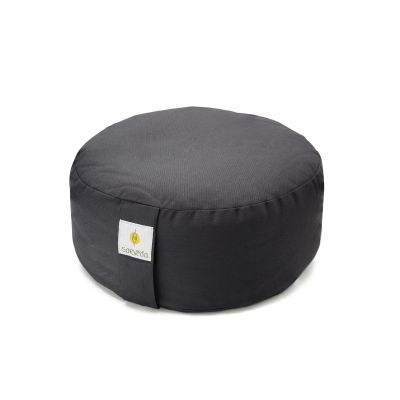 Sarveda: Buckwheat Hulls Hi-Zafu Meditation Cushion - Dark Grey