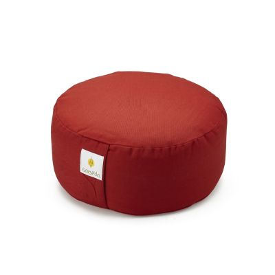 Sarveda: Buckwheat Hulls Hi-Zafu Meditation Cushion - Red