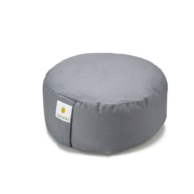 Sarveda: Buckwheat Hulls Hi-Zafu Meditation Cushion - Grey