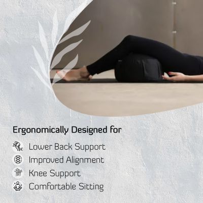 Sarveda: Buckwheat Hulls Hi-Zafu Meditation Cushion - Grey