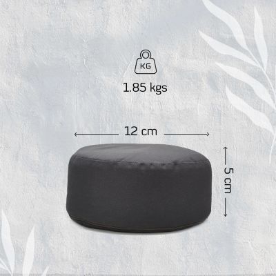 Sarveda: Buckwheat Hulls Hi-Zafu Meditation Cushion - Grey