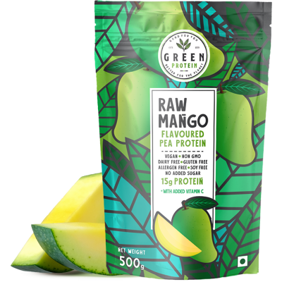 Green Protein: Raw Mango Flavoured Pea Protein Pouch - 500gm