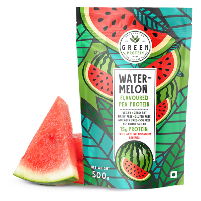 Green Protein: Watermelon Flavoured Pea Protein Pouch - 500gm