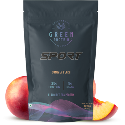 Green Protein: Summer Peach Flavoured Pea Protein Pouch - 1kg