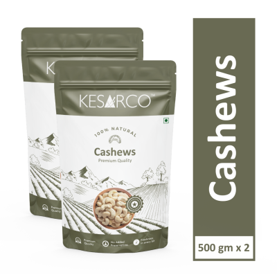 KesarCo: Premium W320 Cashews - Pack of 2 (500gm each)