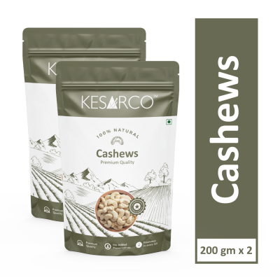 KesarCo: Premium W320 Cashews - Pack of 2 (200gm each)