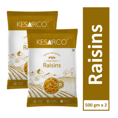 KesarCo: Green Raisins - Pack of 2 (500gm each)