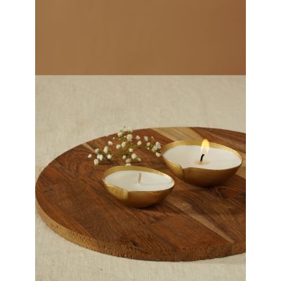 Tann Trim: The Gold Diya- Set of 2