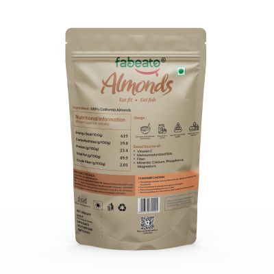 Fabeato: Natural Premium California Almonds - 500gm