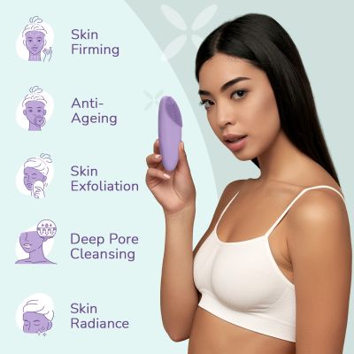 Caresmith: Battery Powered Sonic Massager Brush For Facial Cleansing - Lavender Spunk